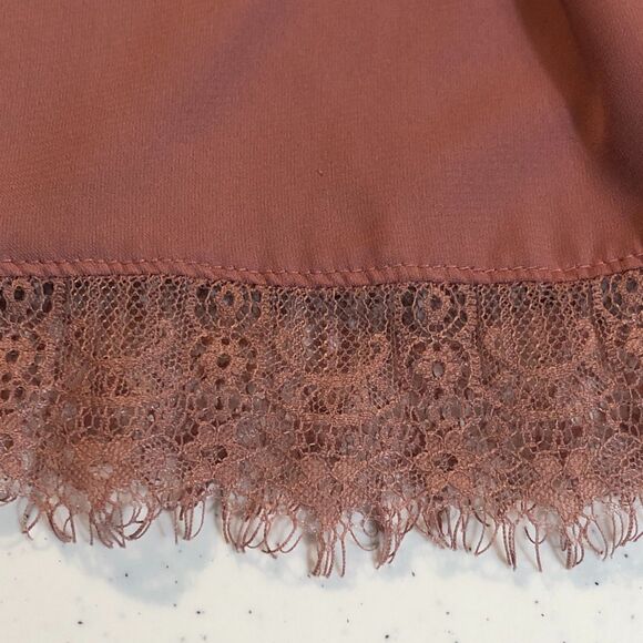 Retro Womens Blouse Top XL Lace Tie Back Coquette Feminine Romantic Cottagecore - Picture 5 of 8